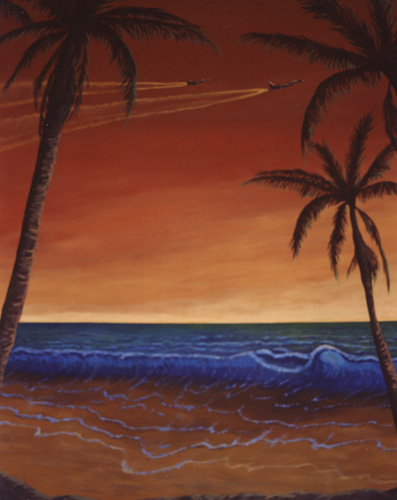 Tropical Sunset with Jets