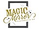 Logo with gold text reading 'Magic Mirror' and stars.